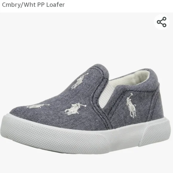 POLO Ralph Lauren Bal Harbour Big Pony Slip-On Kids Sneakers EUC - Picture 7 of 11